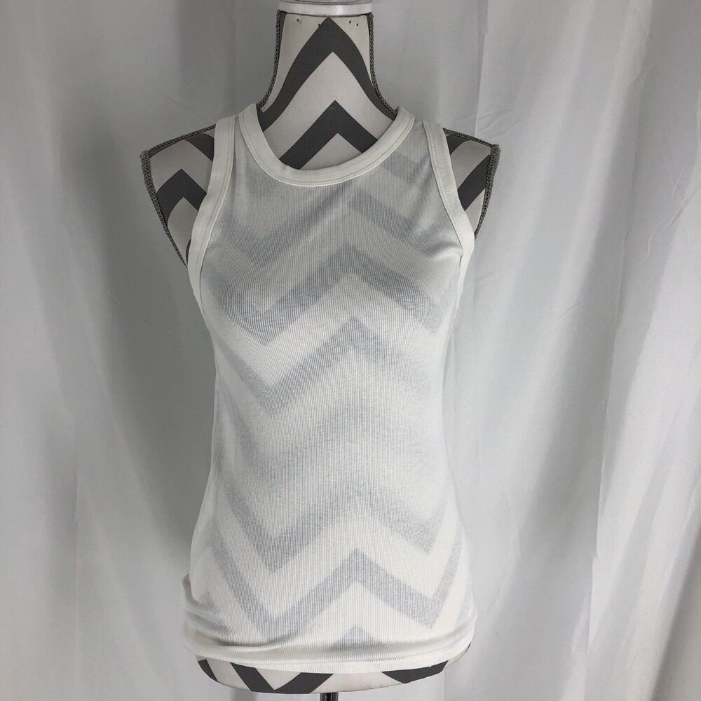 A New Day Womens Ribbed Tank Top Stretch White Size Large